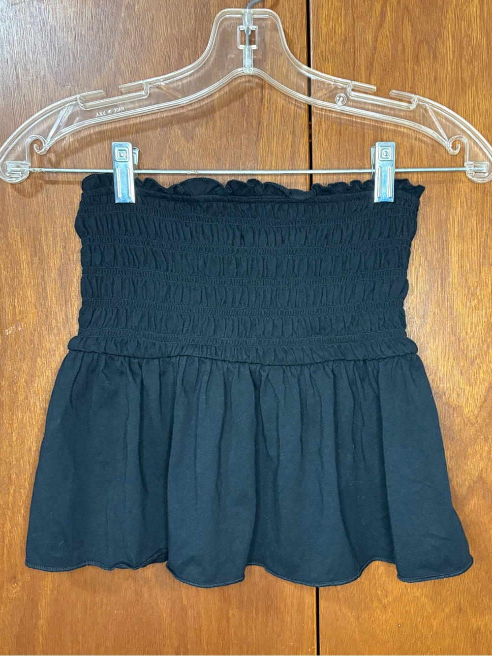 American Eagle Outfitters Black Smocked Peplum Skirt